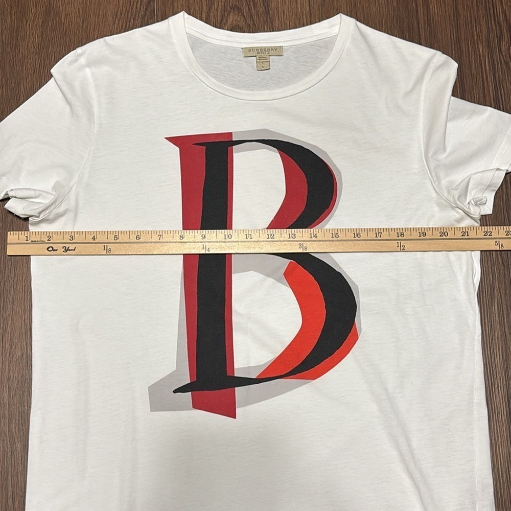 Burberry Brit Graphic Logo T-Shirt White Cotton Size Large Designer Tee - Picture 7 of 8